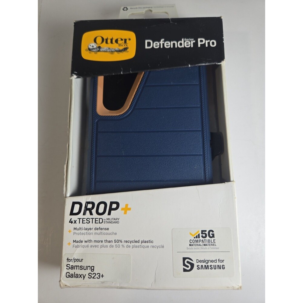 OtterBox Defender Pro Case & Holster for Samsung Galaxy S23+ (Plus) - Blue Suede